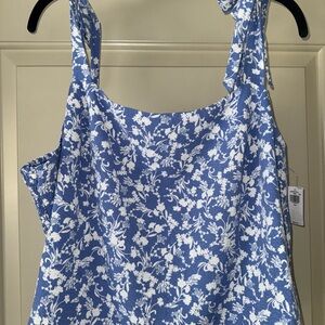 Old Navy Blue and White Floral Camisole
